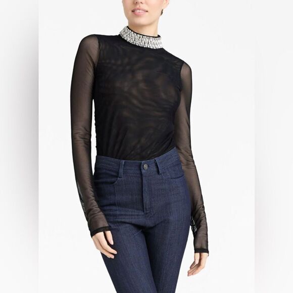 Cinq A Sept jewellery-necklace detail blouse size S - Picture 2 of 11